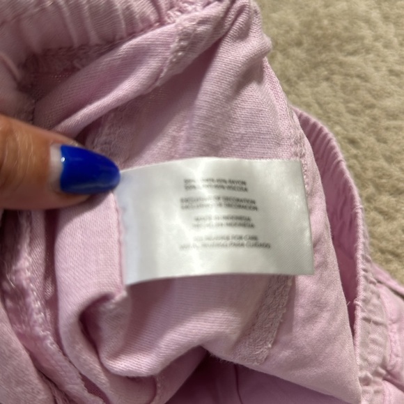 Gap Pink  Linen Blend Womens Drawstring Shorts Elastic Waist Pockets Small - Picture 4 of 5